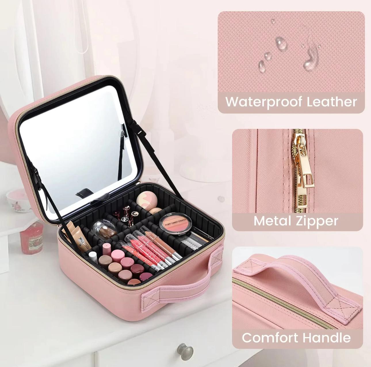 Beauty LED Travel Makeup Bag with Adjustable Dividers