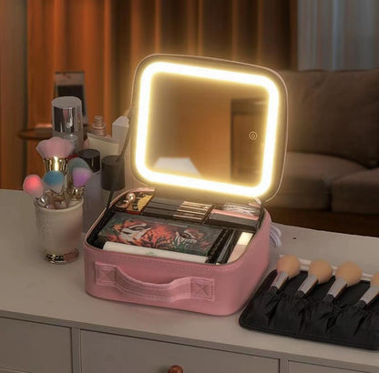 Beauty LED Travel Makeup Bag with Adjustable Dividers